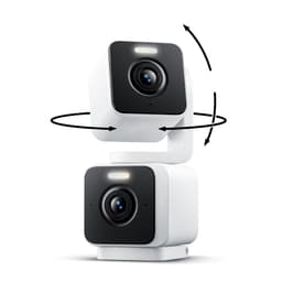 WYZE Duo Cam Pan Indoor/Outdoor IP65 2K 360° Pan/Tilt Smart Home Security Camera with Color Night Vision, Compatible with Alexa & Google Assistant, White 1