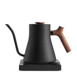 Fellow Stagg EKG Pro Electric Gooseneck Kettle - Pour-Over Coffee and Tea, Quick Heating, Precise Temperature Control, Scheduling, Built-in Brew Timer, Matte Black with Walnut Wood Handle, 0.9 Liter Matte Black with Walnut Handle + Lid Pull EKG Pro