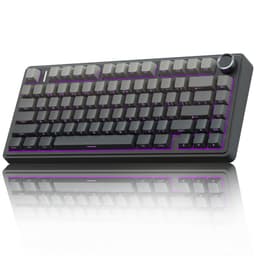 AULA F75 Pro Wireless Mechanical Keyboard,75% Hot Swappable Custom Keyboard with Knob,RGB Backlit,Pre-lubed Reaper Switches,Side Printed PBT Keycaps,2.4GHz/USB-C/BT5.0 Mechanical Gaming Keyboards F75 Pro-Black