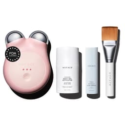 NUFACE MINI+ Microcurrent Face Massager Device, FDA-Cleared - Neck & Facial Sculpting Tool for Skin Tightening, Contouring, Depuffing, Toning & Support Lymphatic Drainage + Activator Gel, Sandy Rose