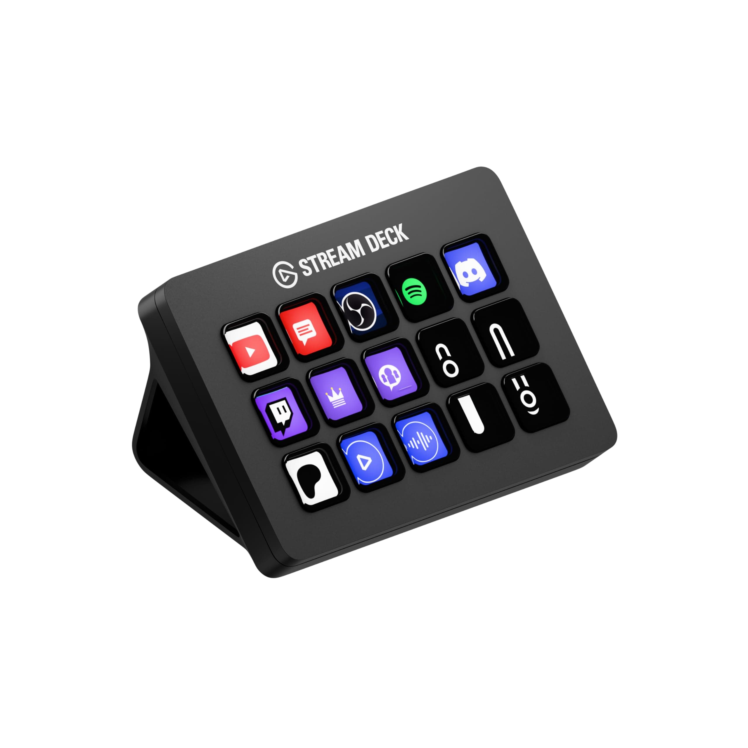 Elgato Stream Deck MK.2 – Studio Controller, 15 macro keys, trigger actions in apps and software like OBS, Twitch, ​YouTube and more, USB, works with Mac and PC Stream Deck Black