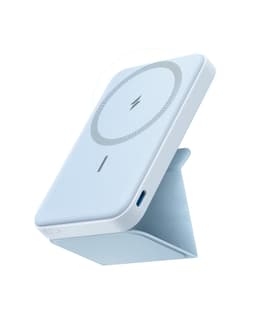 Anker 622 Magnetic Battery (MagGo), 5,000mAh Foldable Magnetic Wireless Portable Charger with Stand and USB-C Port (On the Side), Magsafe-Compatible for iPhone 16/15/14/13 Series Misty Blue 4.13 x 2.64 x 0.51 inches