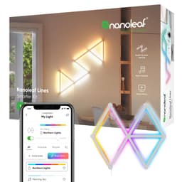 Nanoleaf Lines WiFi Smart RGBW 16M Color LED Dimmable Gaming and Home Decor Wall Lights Smarter Kit (60 Degree Smarter Kit (9 Lines)) Large