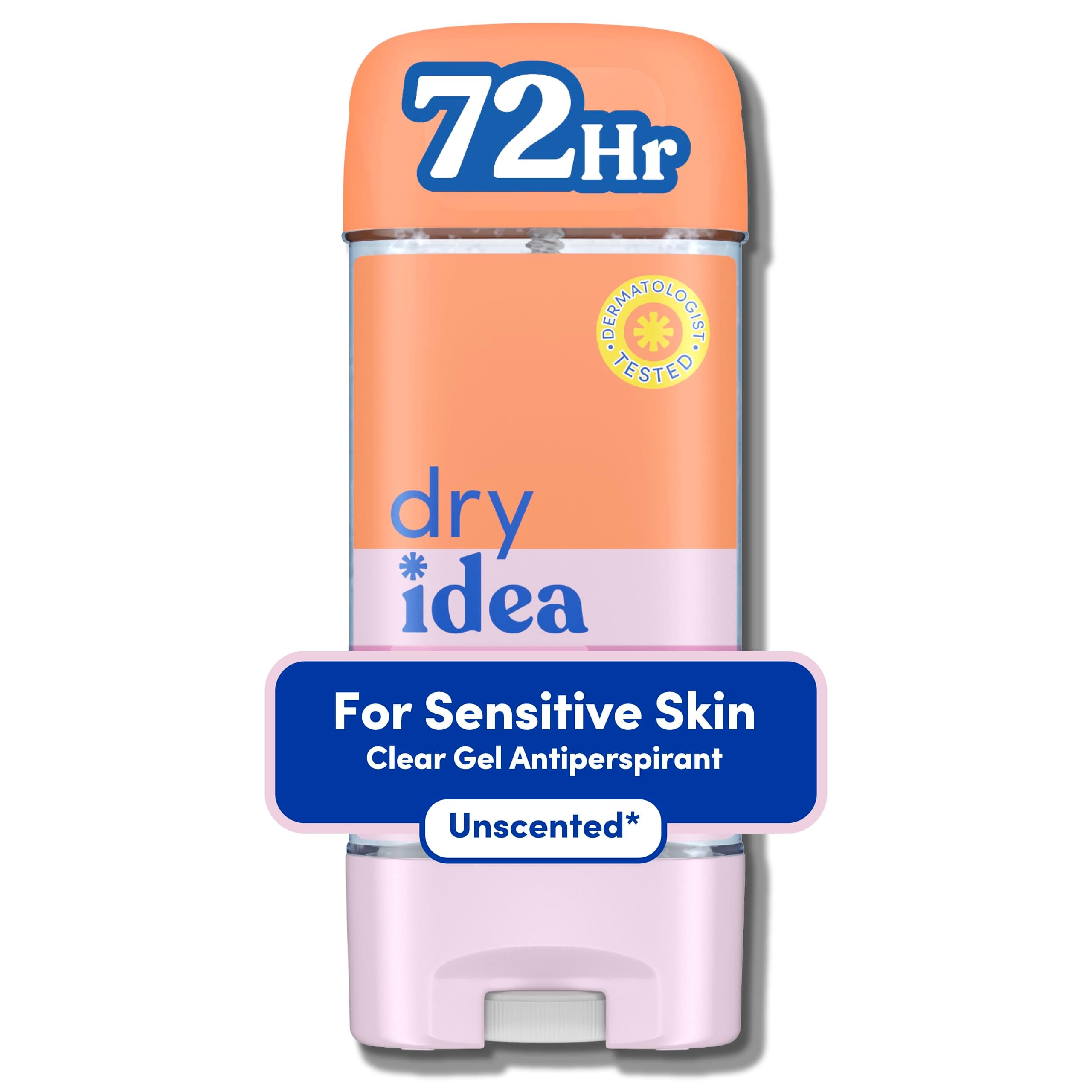 Dry Idea Gel Deodorant & Antiperspirant for Women - Hypoallergenic for Sensitive Skin, 2X Longer Sweat Protection*, 72Hr Odor Control, Unscented, Womens Deodorant, 3 oz Gel 3 Ounce (Pack of 1)
