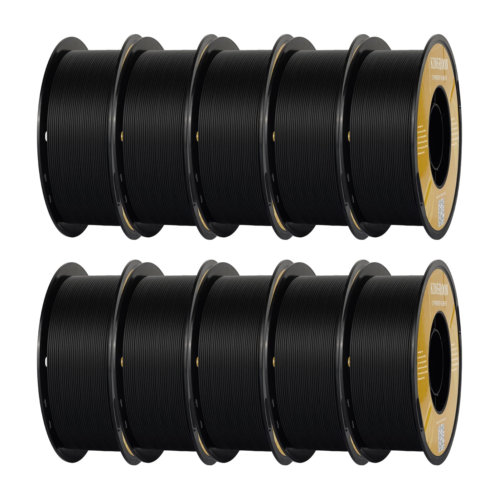 Kingroon Matte PLA Filament 1.75mm 3D Printer Filament Matte Filament 10kg Dimensional Accuracy +/- 0.02 mm (10 Rolls Black) 10 Rolls Matte Black