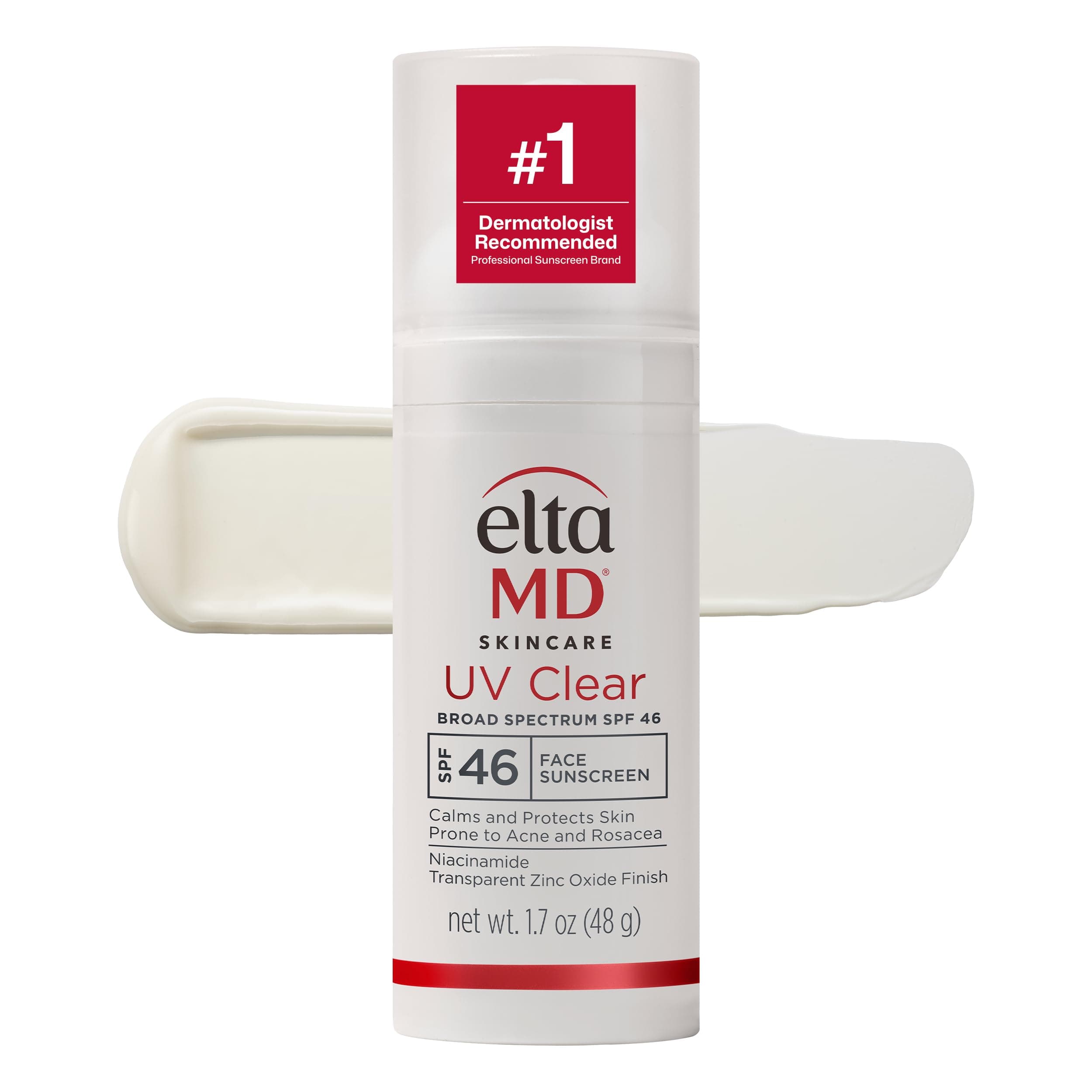 EltaMD UV Clear Face Sunscreen, Oil Free Sunscreen for Sensitive Skin with Zinc Oxide, Dermatologist Recommended 02 - Untinted (1.7 oz)